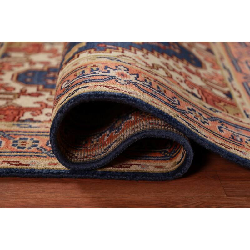 Blue Heriz Serapi Indian Foyer Rug Handmade Wool Carpet - 3'0"x 5'1"