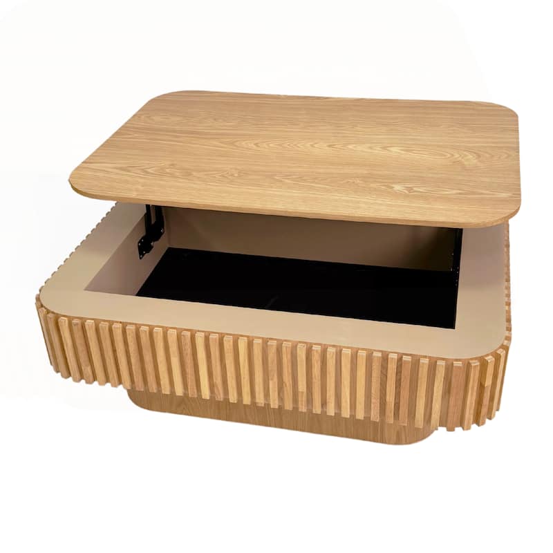 38.6in Fluted Lift-top Coffee Table