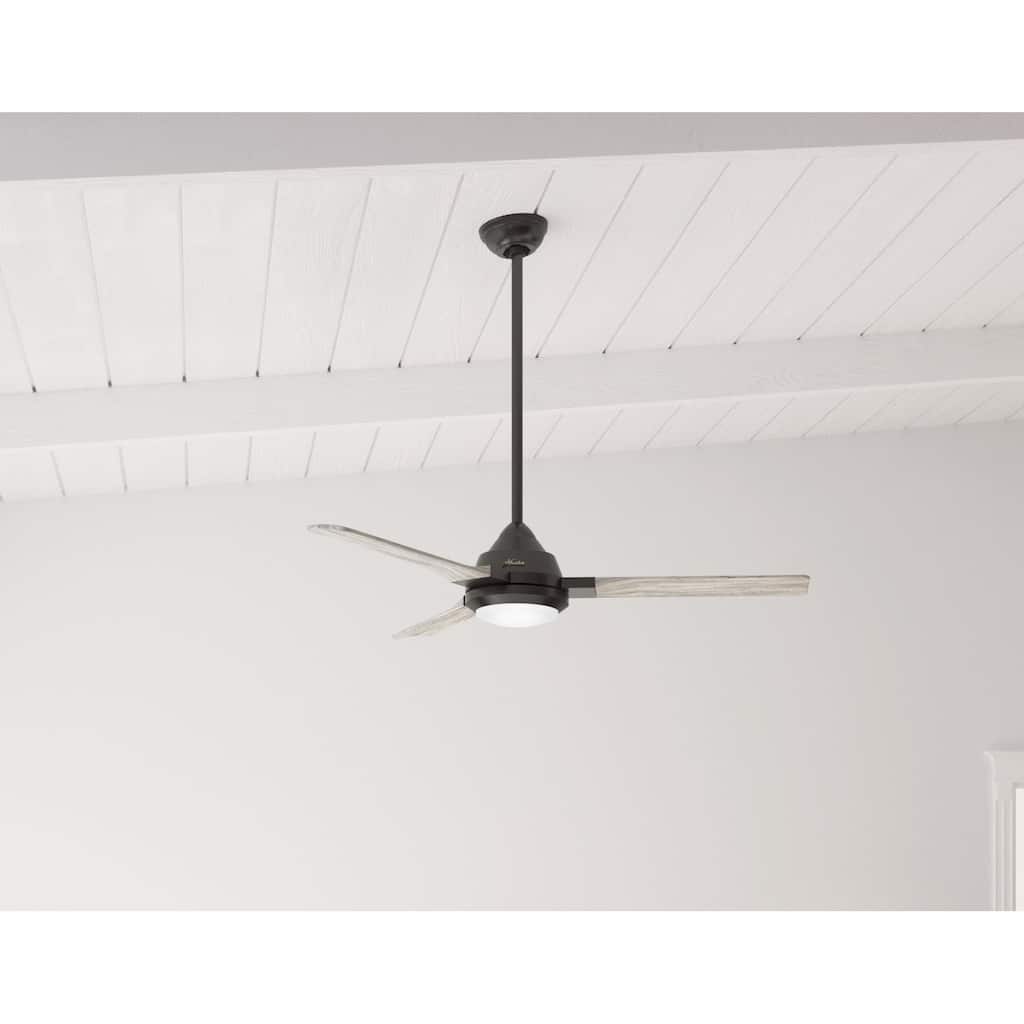 Hunter 54" Leti Ceiling Fan with LED Light and Wall Control - Noble Bronze