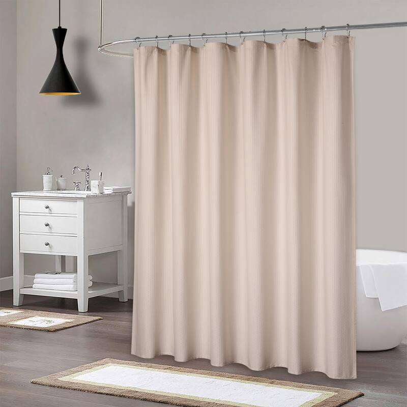 Soft Embossed Microfiber Fabric Shower Curtain or Liner, Water Repellent