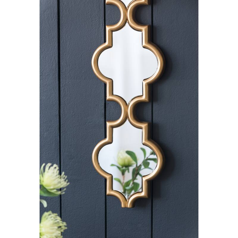 Gold Narrow Four Tiered Wall Mirror