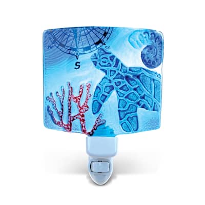 CoTa Global Sea Turtle Glass Art Night Light, Manual On And Off Switch - ‎4.5 x 3 x 6 inches