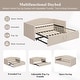 preview thumbnail 4 of 8, Twin Size Upholstered Sofa Bed Daybed with Extended Pop Up Trundle, Space-Saving Twin to King Design for Guest Room