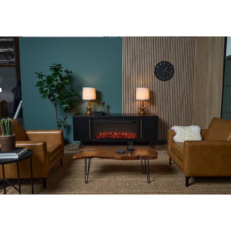 Morris Electric 72" Fireplace TV Stand by Real Flame - Black