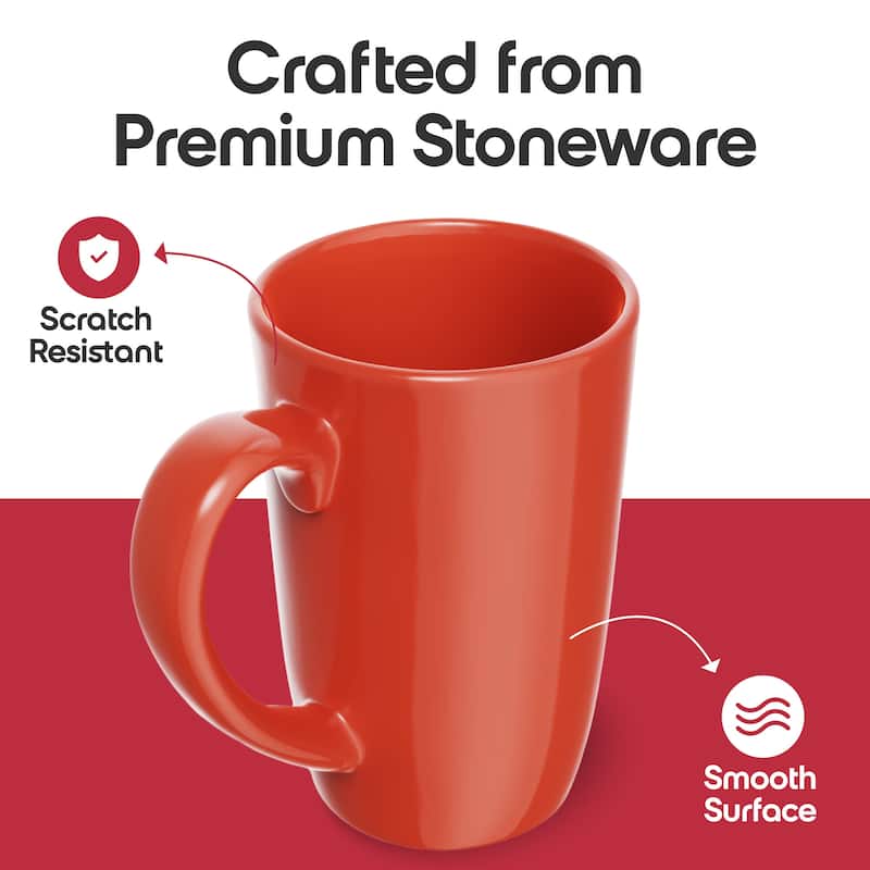 Omniware Set of 4 Teaz Cafe 18 oz Mugs with Matte Finish