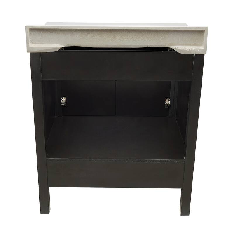 Nevado 37" Bathroom Vanity with Cultured Marble Vanity Top Sink in White with White Basin