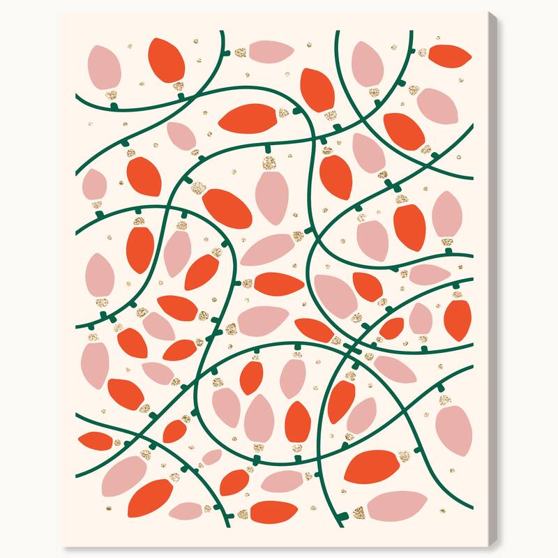 Wynwood Studio Canvas Holiday and Seasonal Holidays Festive Lights Red Modern & Contemporary Wall Art Canvas Print