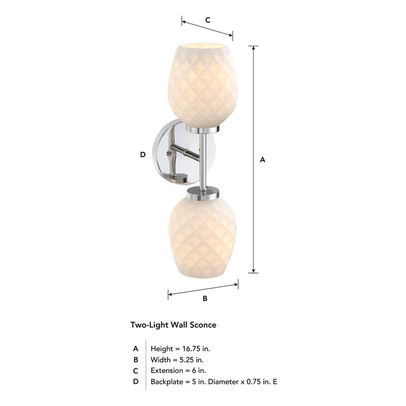 Designers Fountain D289M-2WS Dita 2 Light 17" Tall Wall Sconce