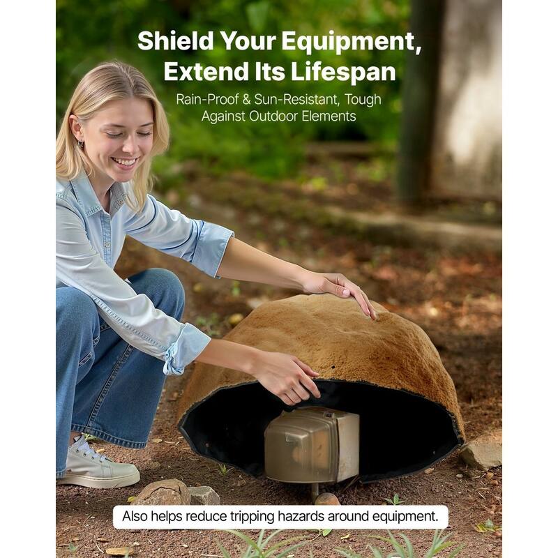 Medium Artificial Rock Cover Sandy Brown HDPE Landscape Stone Hide for Outdoor Fixtures