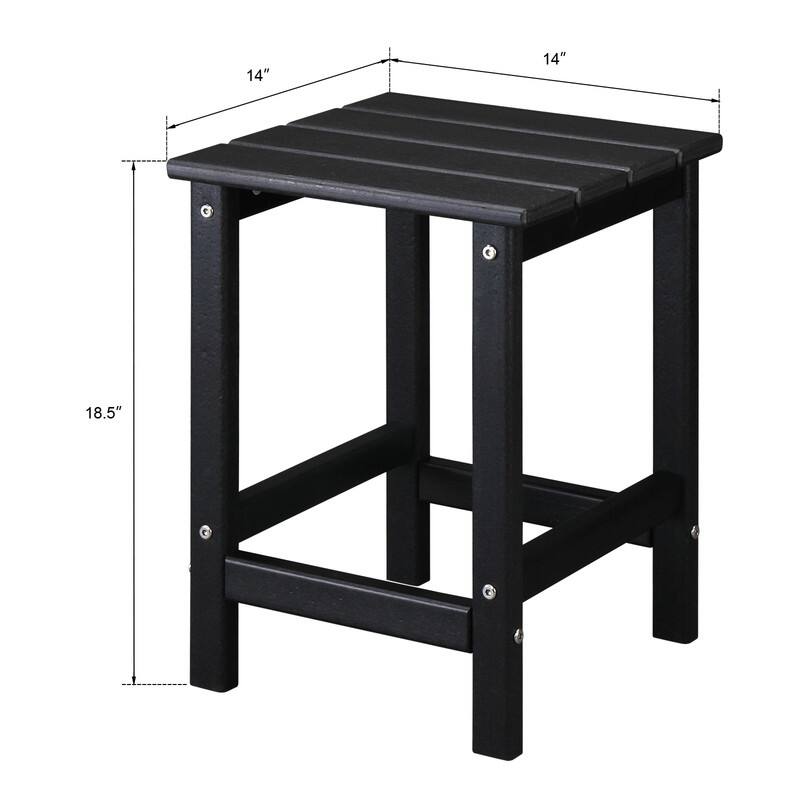 Outdoor High Density Polyethylene 14" Square Side Table