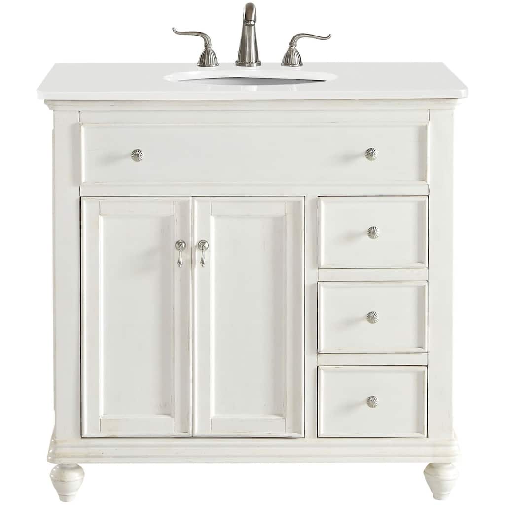 Elegant Lighting VF12336-VW Otto 36" Free Standing Single Basin Vanity