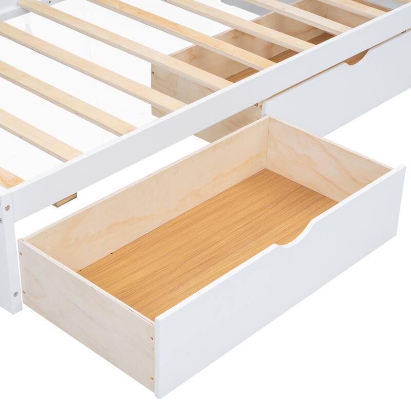 Twin Size Daybed with Storage Drawers, Cabinets and USB Charging Ports in White