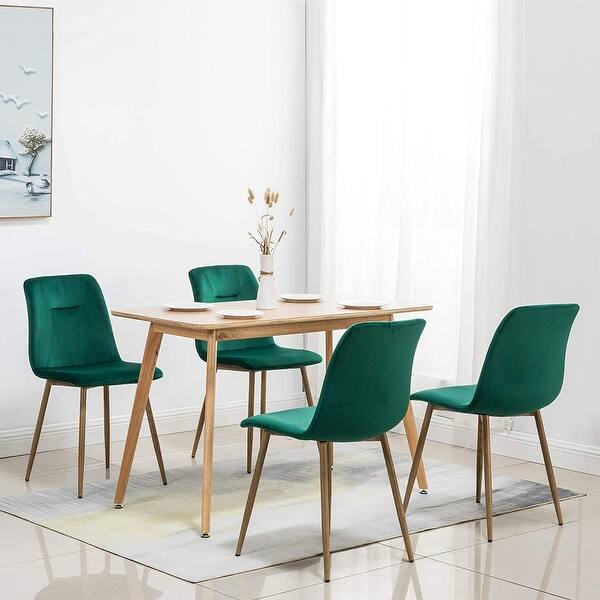 Ivinta Modern Living Room Accent Armless Chairs Set Of 4 Velvet Dining Chairs Overstock 31756368 Yellow