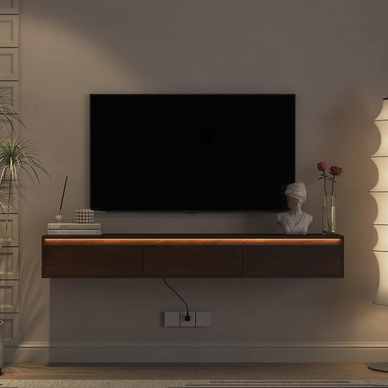 Versatile Wall-Mounted TV Stand with Advanced Features for Living Room Enhancement