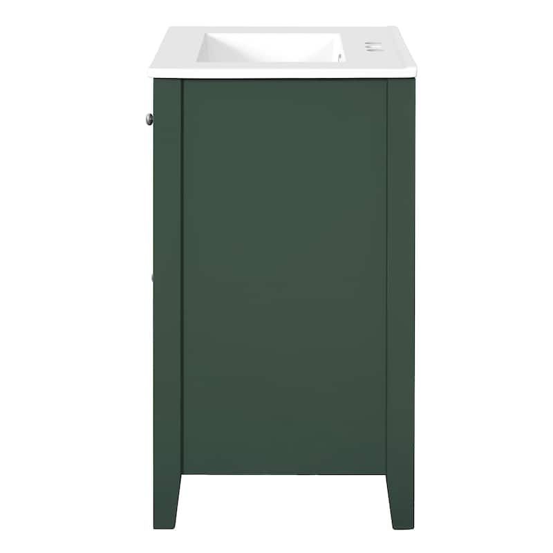 24'' Freestanding Bathroom Vanity with White Integrated Ceramic Sink - 24'' x 18.3'' x 33.7''