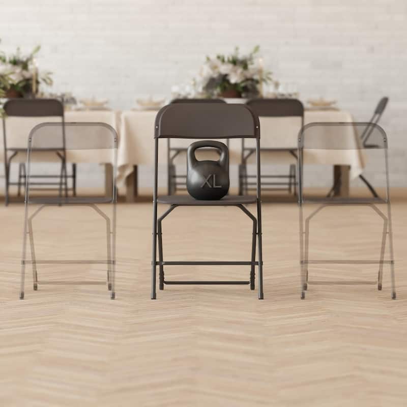 Big and Tall Commercial Folding Chair - Extra Wide 650LB. Capacity - Durable Plastic - 4-Pack