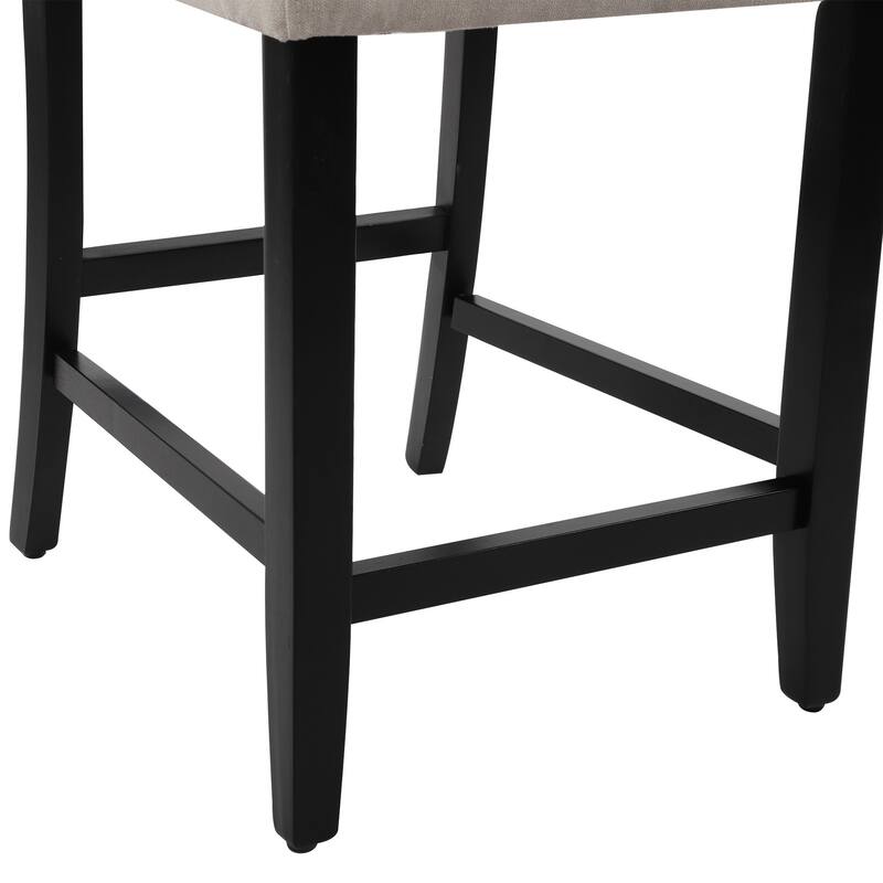 24 Inches Counter Height Bar Stools Upholstered Barstools with Brushed Legs Set of 2