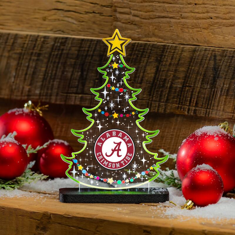 10" LED Tabletop Christmas Tree Desklite Sign, University of Alabama