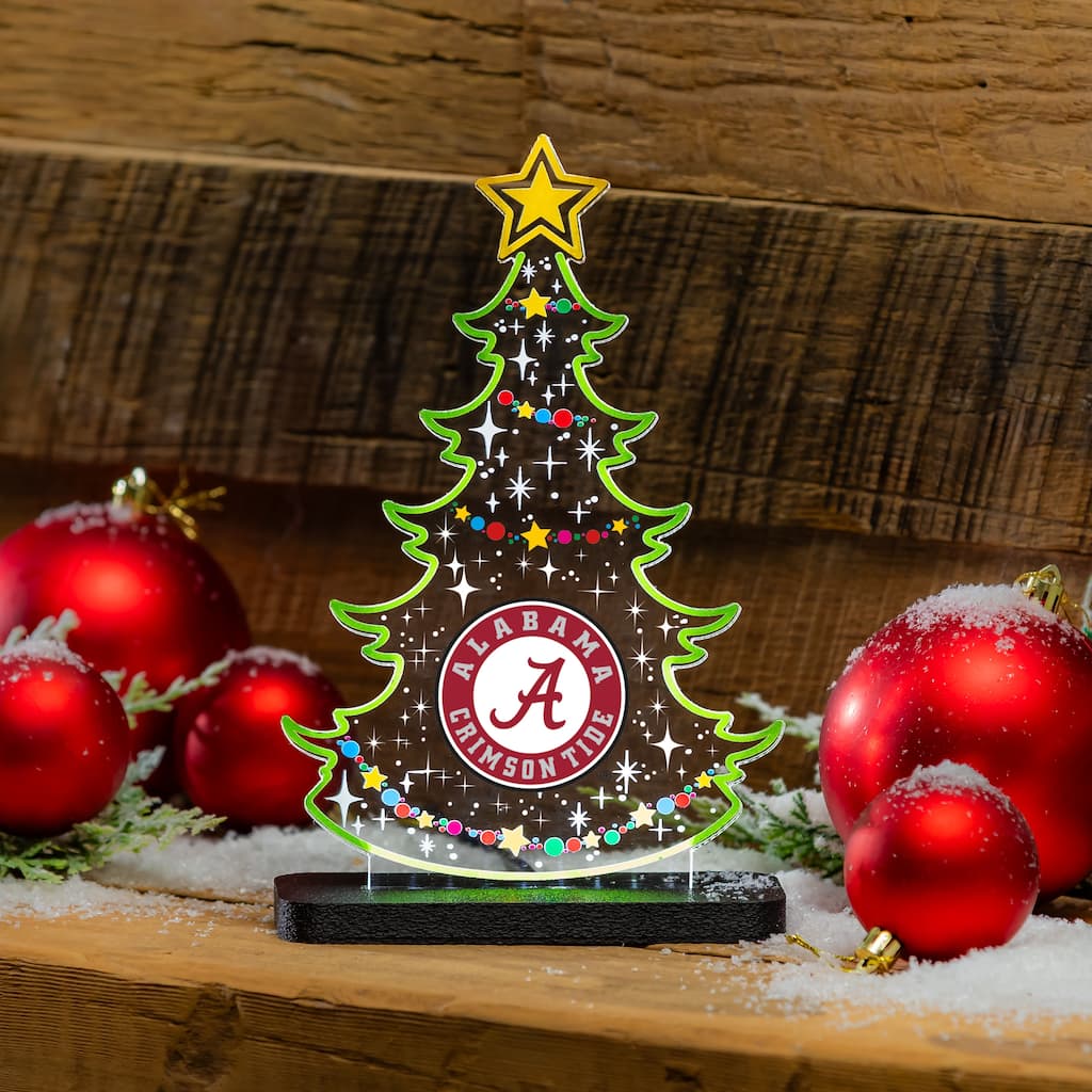 10" LED Tabletop Christmas Tree Desklite Sign, University of Alabama
