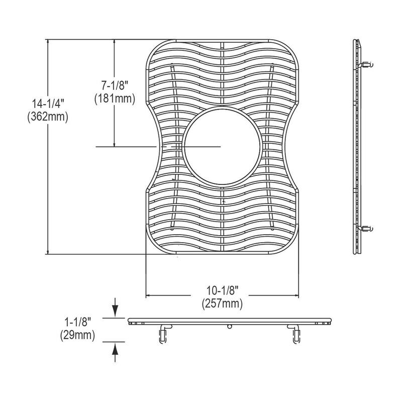 Elkay Stainless Steel 10-1/8" x 14-1/4" x 1-1/8" Bottom Grid