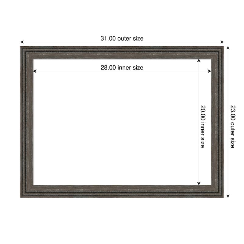 Amanti Art Upcycled Brown Grey Framed Dry Erase Magnetic Board - 31 x 23 in - Upcycled Brown Grey
