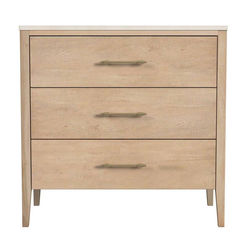 Mayfair Wood and Marble 3-Drawer Chest