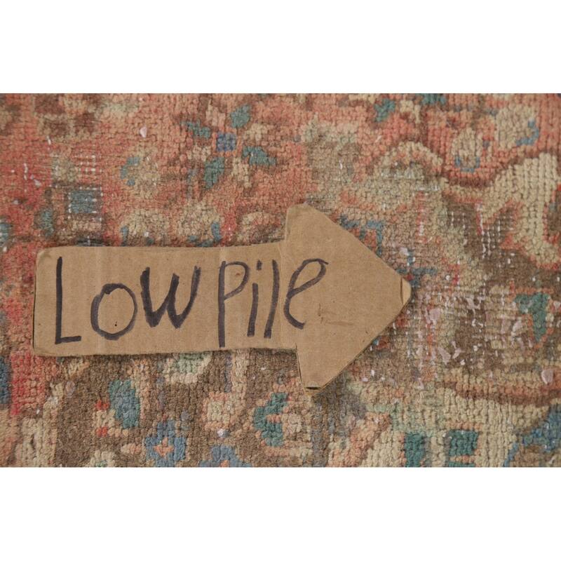 Hand Knotted Oriental 100% Wool Carpet Traditional Medallion Coral Mashad Area Rug - 9' 3'' X 6' 1''