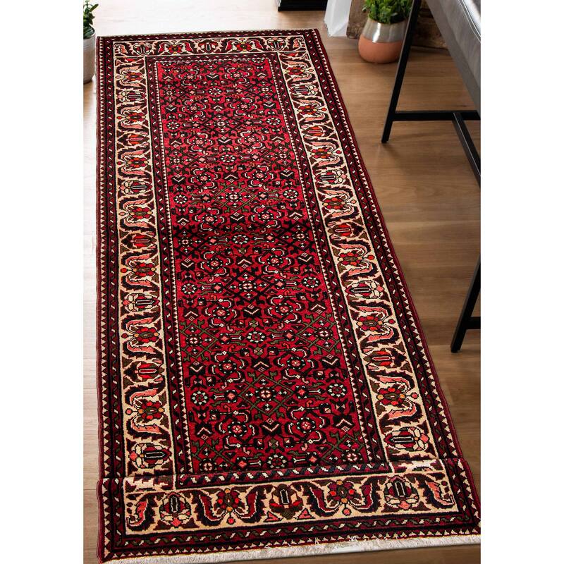 ECARPETGALLERY Hand-knotted Andelz Red Wool Rug - 3'8 x 10'0