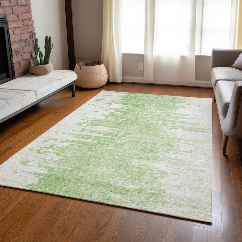 Machine Washable Indoor/ Outdoor Chantille Abstract Ombre Rug