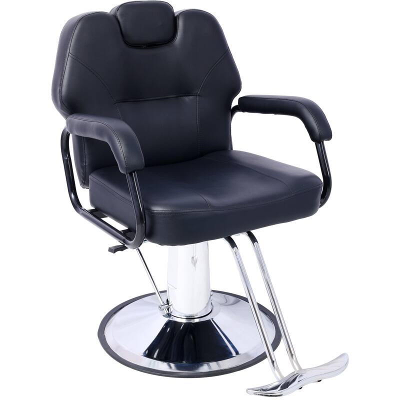 Artist hand Hair Barber Chair,Heavy Duty Hydraulic Spa Furniture Shampoo Reclining Extra Wider Seat Beauty Hair Salon Equipment - Black