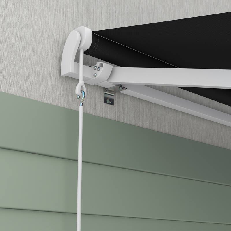 Outsunny 16' x 10' Electric Awning, Retractable Awning, UV Protection Sun Shade Shelter with Remote Controller and Manual Crank