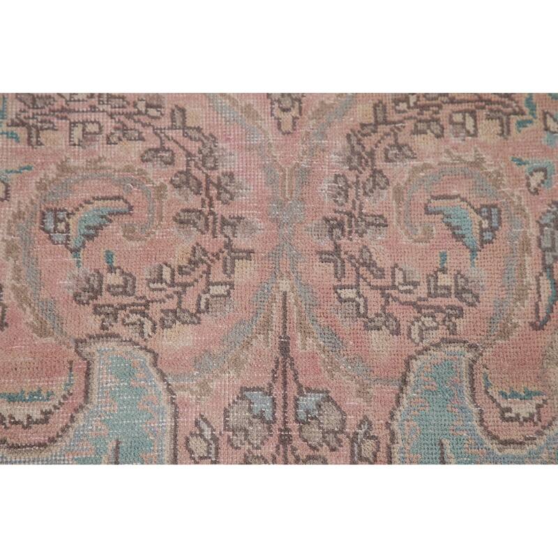Distressed Tabriz Persian Vintage Area Rug Handmade Wool Carpet - 7'9"x 10'10"