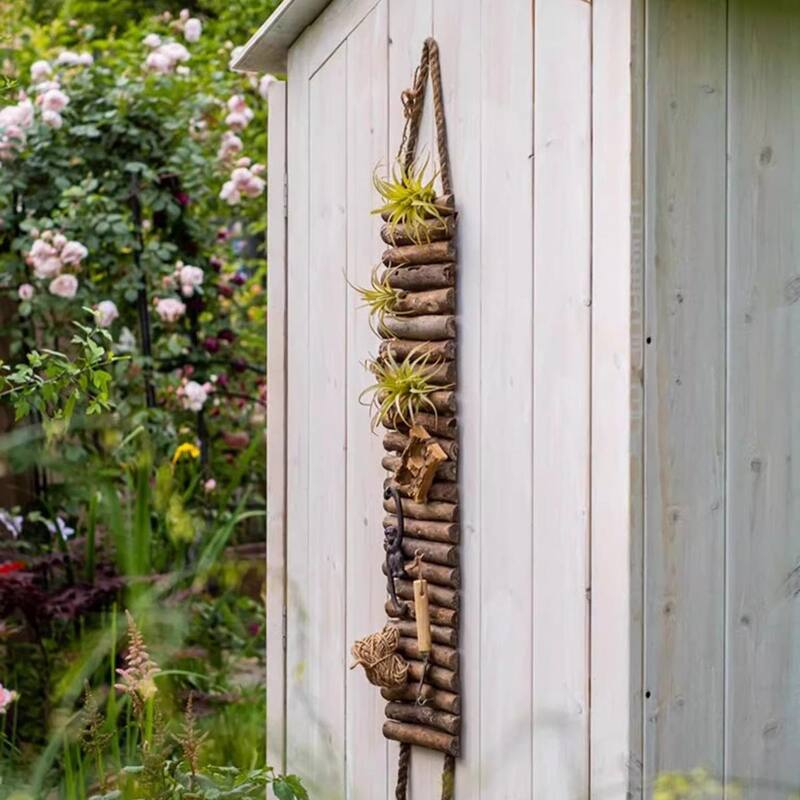 RusticReach Rustic Wood Ladder Wall Décor Tool Organizer