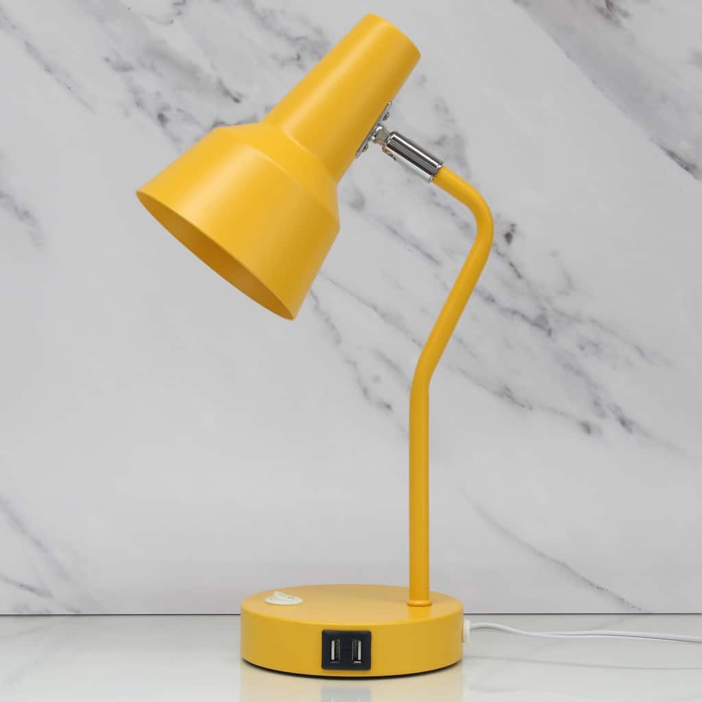 Gooseneck Desk Lamp with Adjustable Shade - 15.25" - Yellow