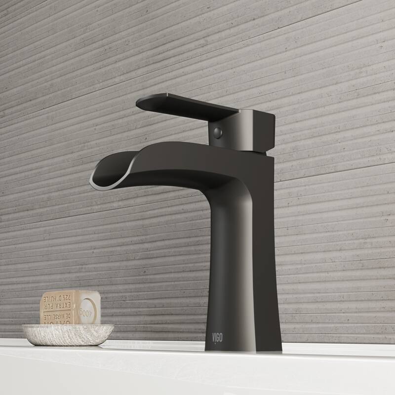 VIGO Paloma 7" H Single Handle Single Hole Bathroom Faucet - Without Extras - Matte Black