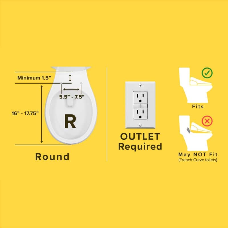 SmartBidet SB-1000WR Electric Bidet Toilet Seat with Round Seating