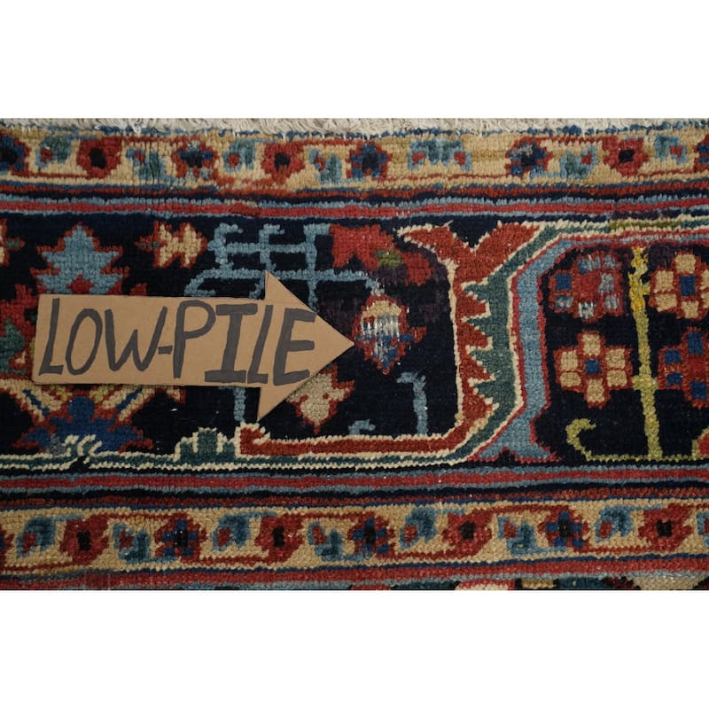 Hand Knotted Oriental 100% Wool Carpet Traditional Medallion Oranges & Rust Heriz (serapi) Area Rug - 13' 2'' X 10' 4''