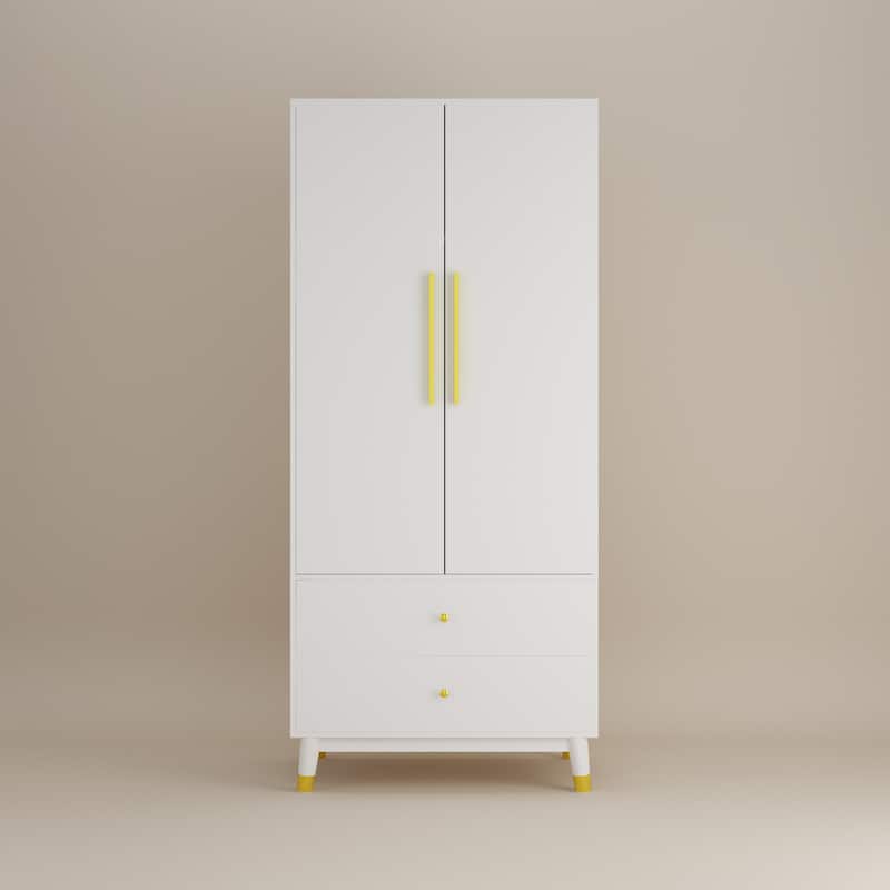 31.5"Wx70.9"H Armoire Wardrobe Storage Cabinet Closet Hanging Drawers