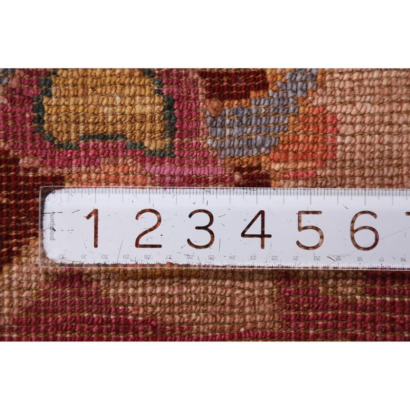 Hand Knotted Oriental 100% Wool Carpet Transitional All-Over Coral Oushak Area Rug - 9' 8'' X 8' 2''