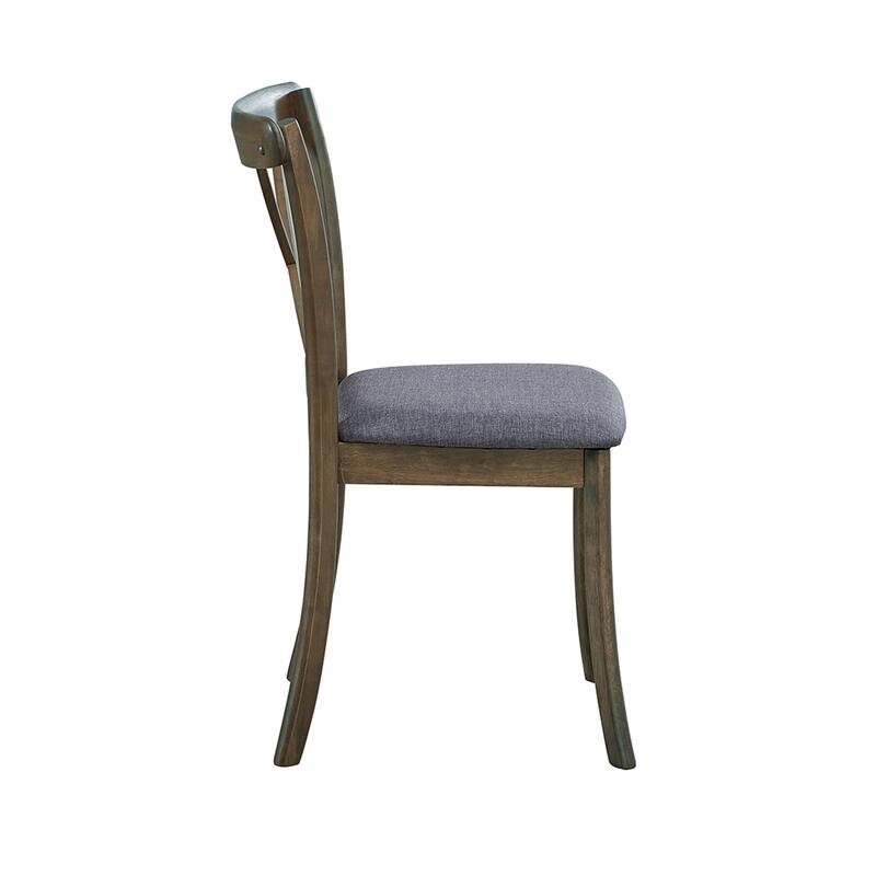 Modern 5-Piece Dining Set with Round Table & 4 Cross Back Upholstered Chairs