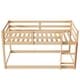 preview thumbnail 12 of 10, Natural Twin Wood Loft Bed with Ladder & Fence