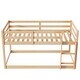 preview thumbnail 12 of 33, Twin Size Wood Loft Bed with Ladder and Fence for Kids, Boys and Girls