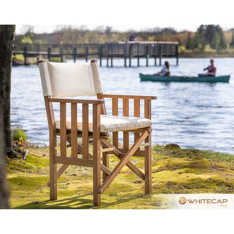Director's Chair II with Cushion Seat Covers - 19-3/4" W x 35-1/2" x 24-1/2" D - Crème