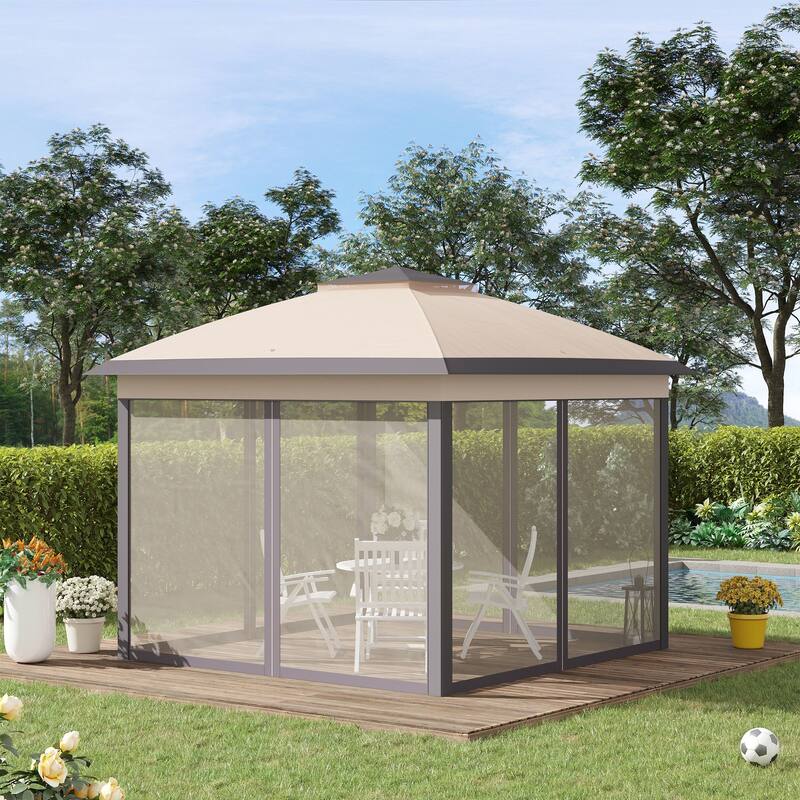 11' x 11' Pop Up Canopy Tent with Netting and Carry Bag