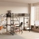 preview thumbnail 2 of 15, Twin Size Loft Bed with Built-in Charging Station & LED Lighting, Heavy-Duty Metal Loft Bed Frame with Desk & Safety Guardrails