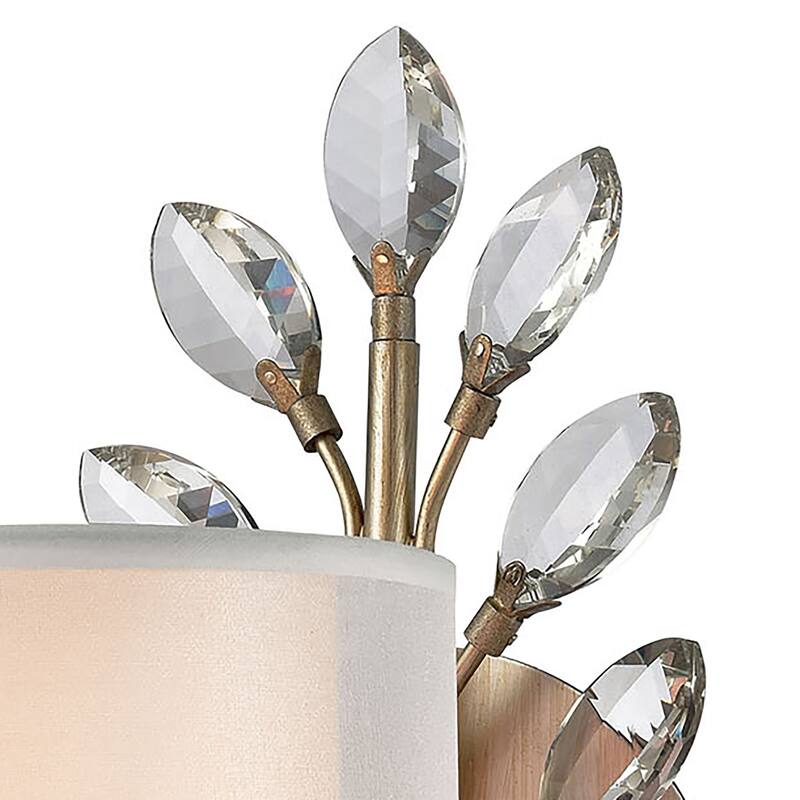 Elk Home Asbury Aged Silver With White Shade 1 Light Vanity Light