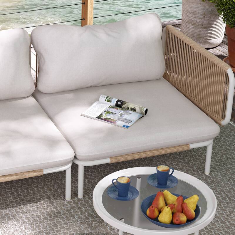 Pellebant Outdoor Sectional Sofa Patio Conversation Seating Set