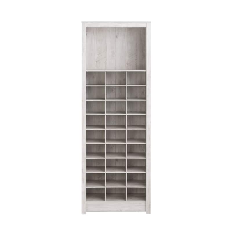 Prepac Rustic Ridge Shoe Cabinet 13" D x 26" W x 72.5" H - 26 in W x 72.5 in H x 13 in D