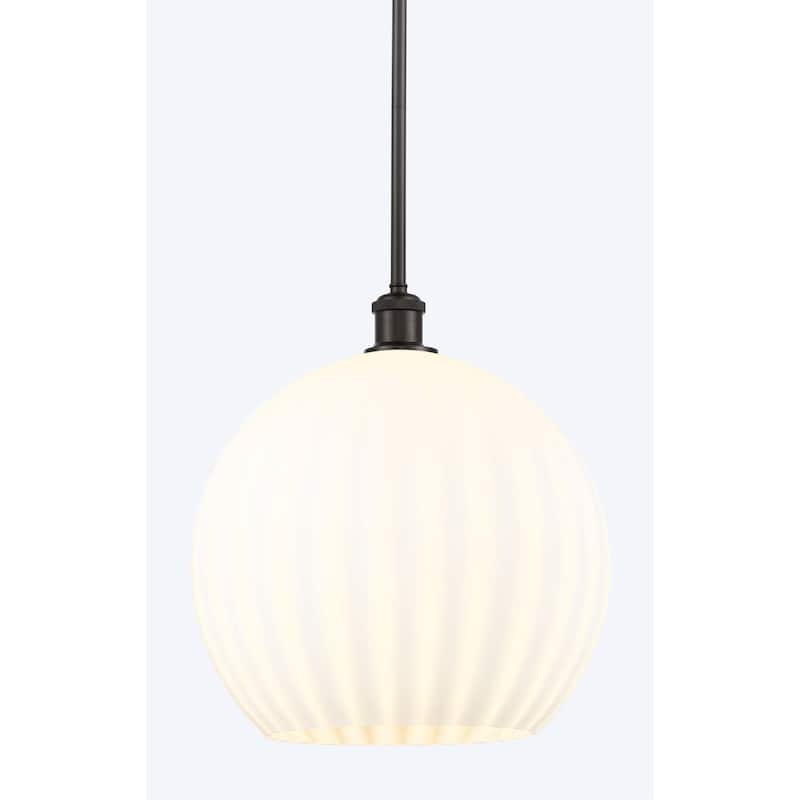 Innovations Lighting 516-1S-17-14 White Venetian Pendant White - Oil Rubbed Bronze / White Venetian