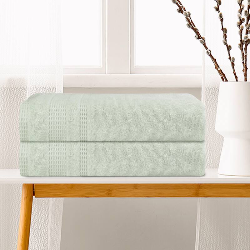 Cotton Bath Towel Set of 2, Luxury Towels, Highly Absorbent and Quick Dry Towels for Hotel, Spa 28" x 56"